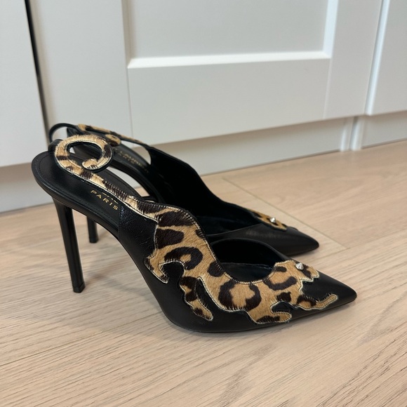 Saint Laurent Black and Brown Heels - Picture 2 of 5